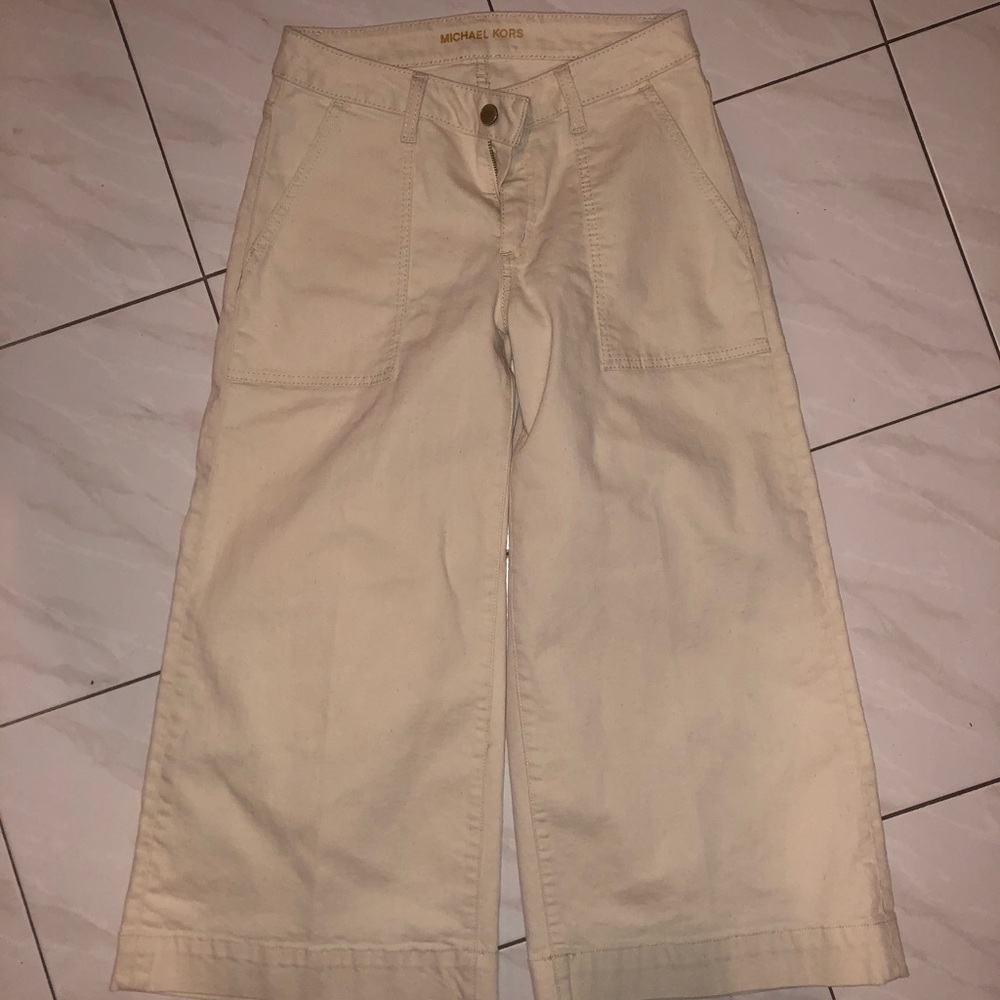 Michael kors white/cream wide leg pants